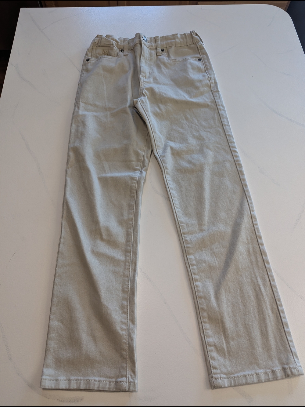 U.S. Polo Assn. Boys Size 12 Straight Leg Adjustable Khaki Beige Jeans